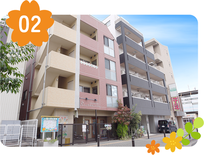 ビル型の保育園で、万全なセキュリティ体制